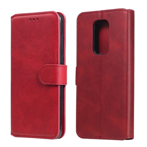Para Motorola Moto G9 Play Classic Calf Texture PU + TPU Funda de cuero con tapa horizontal, con soporte, ranuras para tarjetas y billetera (rojo)