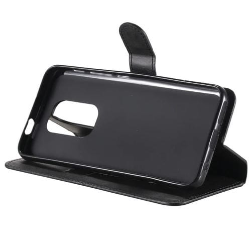 Para Motorola Moto G9 Play Classic Calf Texture PU + TPU Funda de cuero con tapa horizontal, con soporte, ranuras para tarjetas y billetera (Negro)