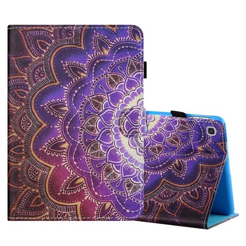 Funda de Cuero Flip para Samsung Galaxy Tab A7 Lite 8.7 (2021) T220 con Soporte y Ranura para Tarjeta (Flores de Datura)