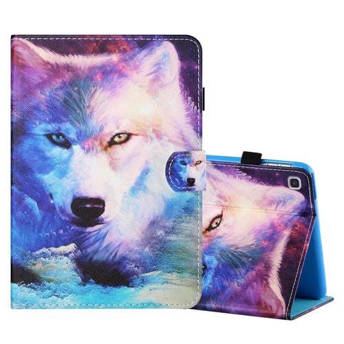 Funda para Samsung Galaxy Tab A7 Lite 8.7 (2021) T220 Cuero Horizontal Flip con Soporte y Ranura para Tarjeta (Lobo)
