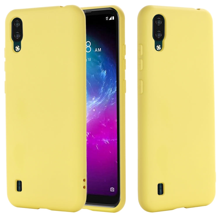 Para ZTE A5 2020 Pure Color Liquid Silicone Funda de cobertura completa (Amarillo)