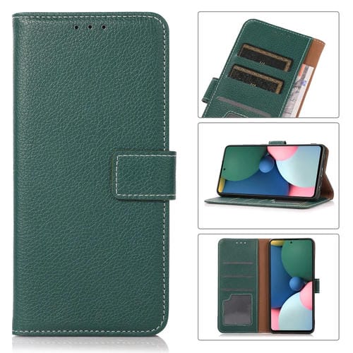 Para Motorola Moto G10 Power Litchi Texture PU + TPU Funda de cuero Horizontal Flip con soporte y tragamonedas y billetera (verde)