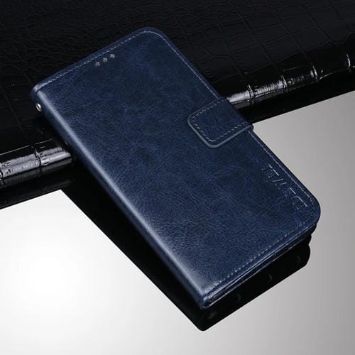 Para Sony Xperia 1 III Idewei Crazy Horse Texture Horizontal Flip Funda de cuero con soporte y tragamonedas y billetera (azul)
