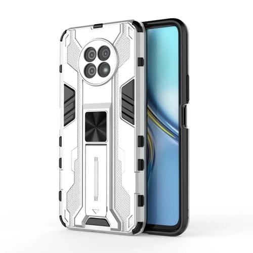 Para honrar X20 5G SUPERSONIC PC + TPU Funda protectora a prueba de golpes con titular (plata)