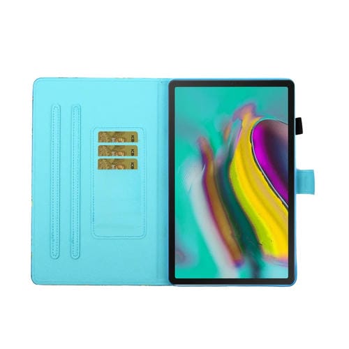 Funda Tablet Galaxy Tab S6 T860 Cuero PU Soporte Ranura Tarjeta Suspensión (Mariposa Verde)