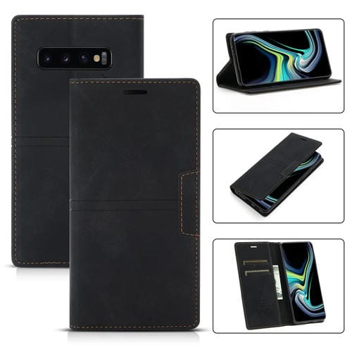 Funda para Samsung Galaxy S10E Caja de Cuero PU Horizontal Flip con Soporte y Ranura para Tarjeta (Negro)