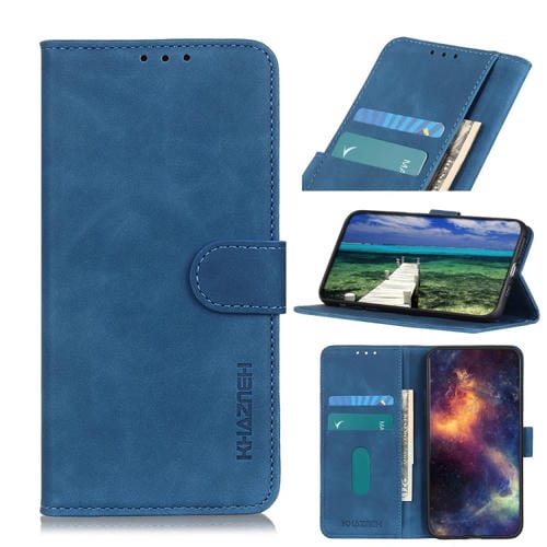 Para Xiaomi 12 Pro / 12S Pro KHAZNEH Funda de cuero con textura retro (Azul)