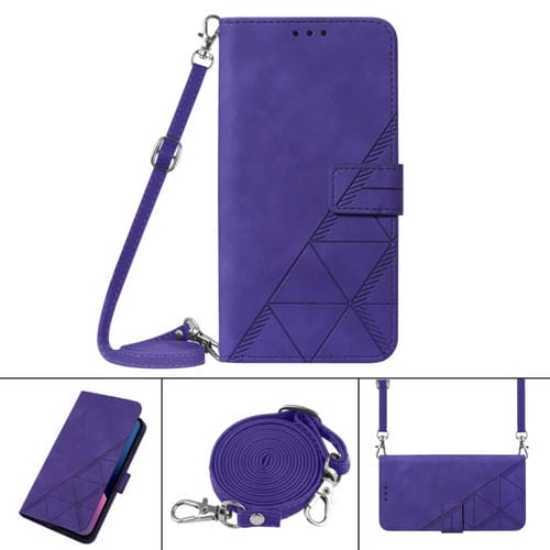Para Xiaomi MI 11 Pro Crossbody 3D Funda de cuero en relieve en relieve (púrpura)