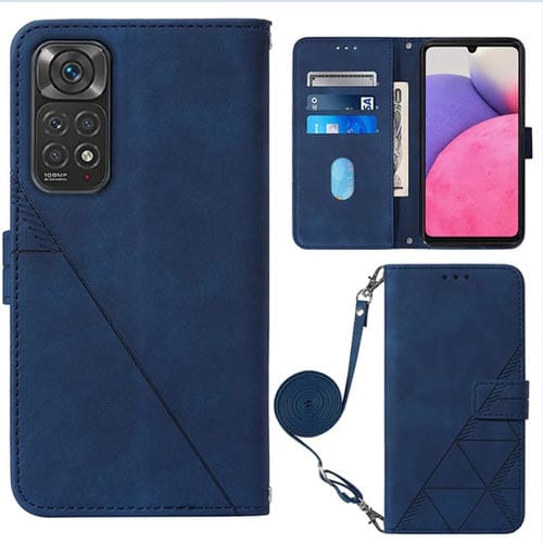 Funda Crossbody para Infinix Note 11S 3D Grabado en Relieve ConexiĂłn TelefĂłnica (Azul)