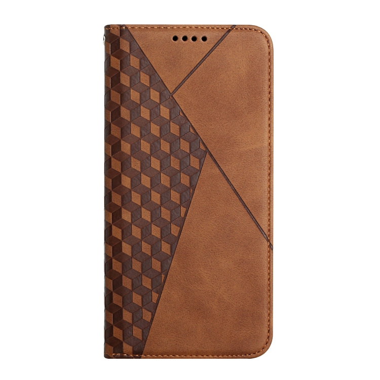 Para Samsung Galaxy A23 Diamond Splicing Piel Siente la caja del teléfono de cuero magnético (Marrón)