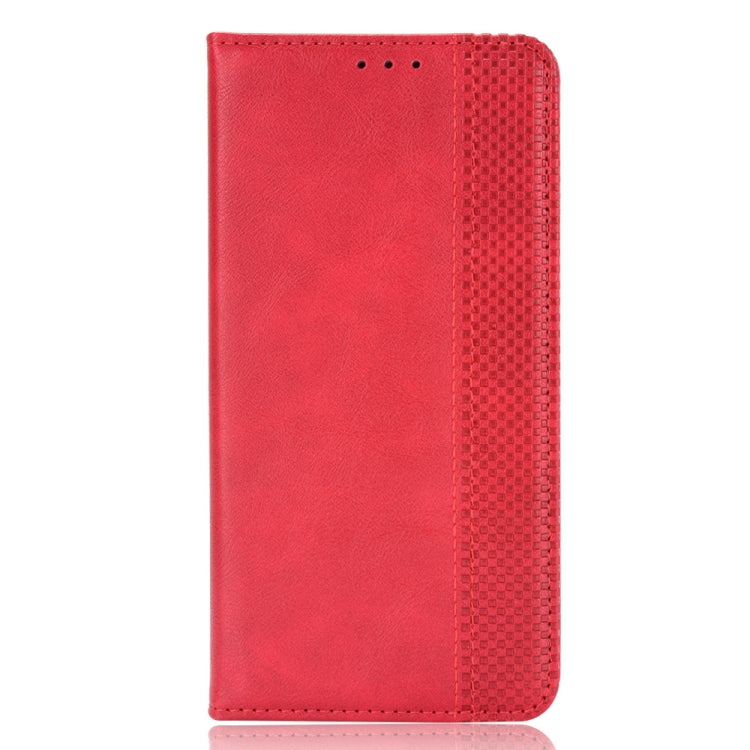 Para ZTE Nubia Red Magic 7 Pro Magnetic Buckle Retro Texture Cuero Case (rojo)