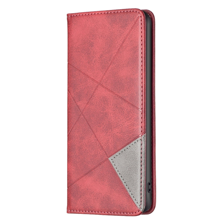 Para infinix cero x / x pro prismåtico funda de teléfono de cuero magnético invisible (rojo)