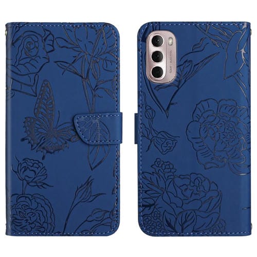 Funda para Motorola Moto G Stylus 4G 2022 Skin Feel Butterfly Peony (Azul)