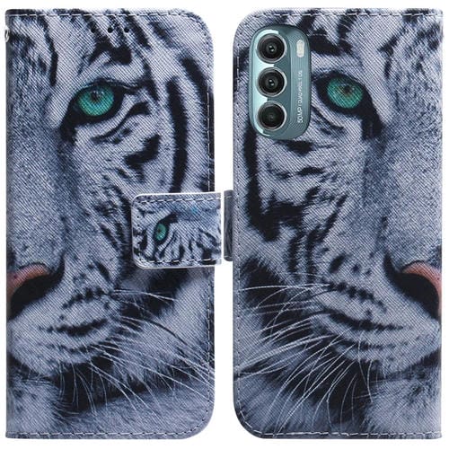 Funda para Motorola Moto G Stylus 5G 2022 de Cuero con Dibujo Colorado (Tiger)