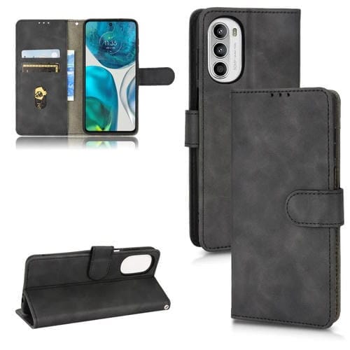 Para la caja de teléfono de cuero Motorola Moto G52 Feel Feel Magnetic Flip (negro)