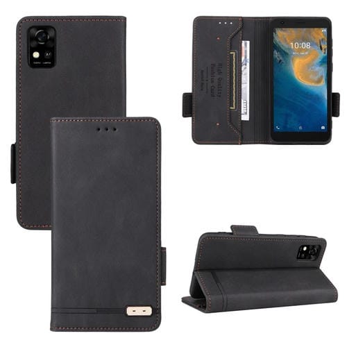 Para ZTE Biade A31 Magnetic Clap Flip Leather Case (negro)
