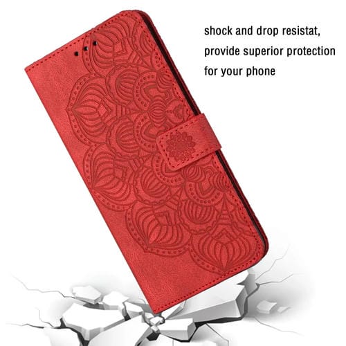 Para Samsung Galaxy A31 Mandala Flip Flip Leather Case (rojo)