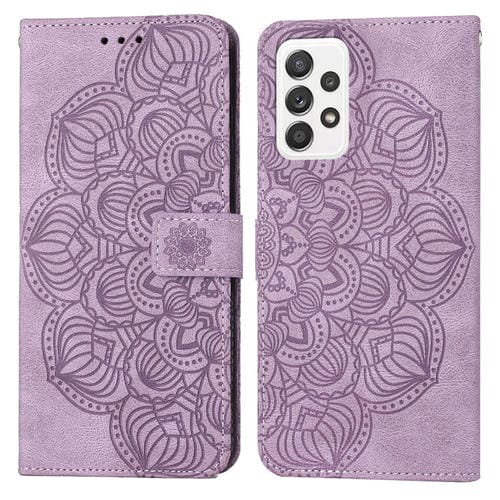 Para Samsung Galaxy A33 5G Mandala Flip Flip Leather Case (pĂșrpura)