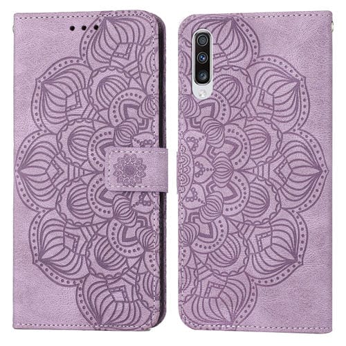 Para Samsung Galaxy A50 Mandala Flip Flip Leather Case (pĂșrpura)
