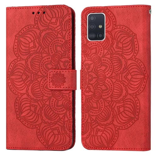 Para Samsung Galaxy A71 4G Mandala Flip Flip Leather Case (rojo)