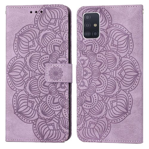 Para Samsung Galaxy A71 4G Mandala Flip Flip Leather Case (pĂșrpura)