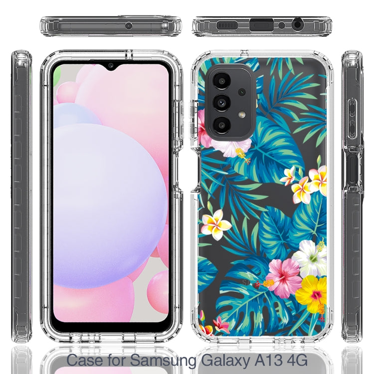 Para Samsung Galaxy A13 4G PC + TPU Caja de teléfono pintada transparente (hoja de plátano)