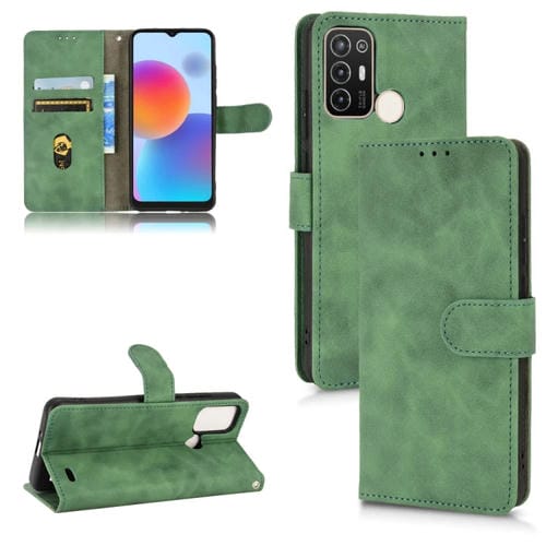 Para la caja del teléfono de cuero Magnetic Feel Magnetic de ZTE Blade A52 (verde)