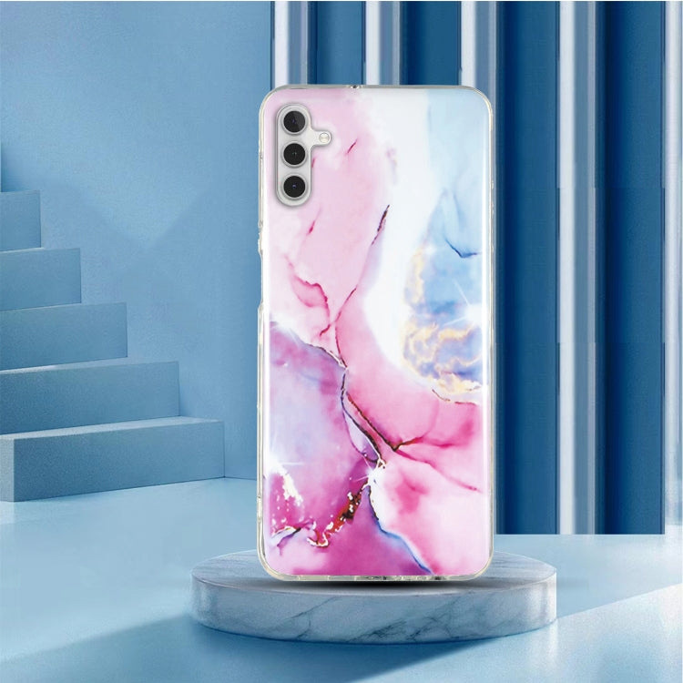 Para Samsung Galaxy A13 5G IMD Marble Pattern TPU Funda para teléfono (rosa azul)