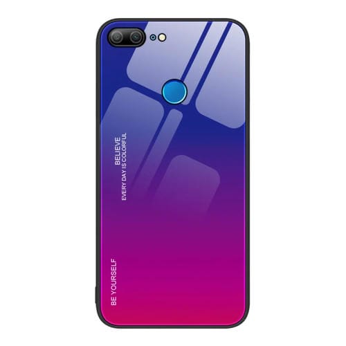 Para Honor 9 Lite Gradient Color Glass Phone Case (pĂșrpura rojo)
