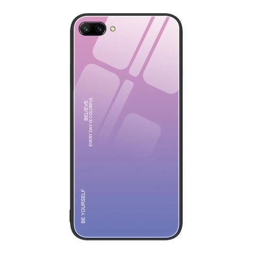 Para Honor 10 Gradient Color Glass Phone Case (Rosa PĂșrpura)
