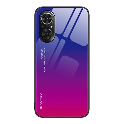 Para Honor 50 SE Gradient Color Glass Phone Case (pĂșrpura rojo)