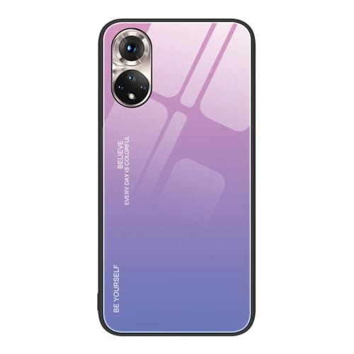 Para Honor 50 Gradient Color Glass Phone Case (Rosa PĂșrpura)