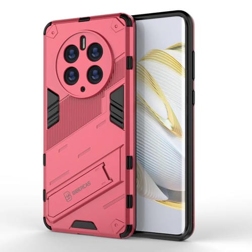 Funda para Huawei Mate 50 Pro Punk Armor 2 en 1 PC + TPU a Prueba de Golpes con Soporte Invisible (Rojo Claro)