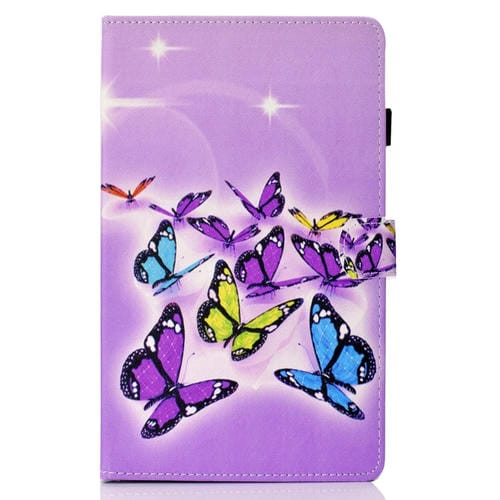 Estuche de Cuero para Hilo de Coser Plano Izquierdo y Derecho con Cubierta Bolígrafo Ranura Tarjeta Hebilla Tira Antideslizante Soporte (Mariposa)