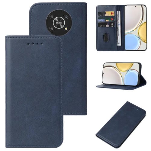 Para Honor Magic4 Lite Funda de cuero con cierre magnético para teléfono (Azul)