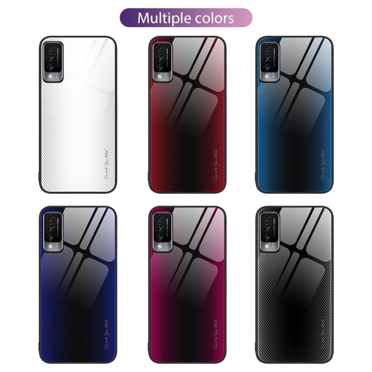 Para Huawei Maimang 10 Textura Gradient Glass TPU Phone Case (Azul)