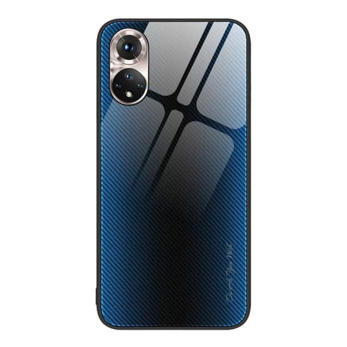 Para Honor 50 Texture Gradient Glass TPU Phone Case (Azul)