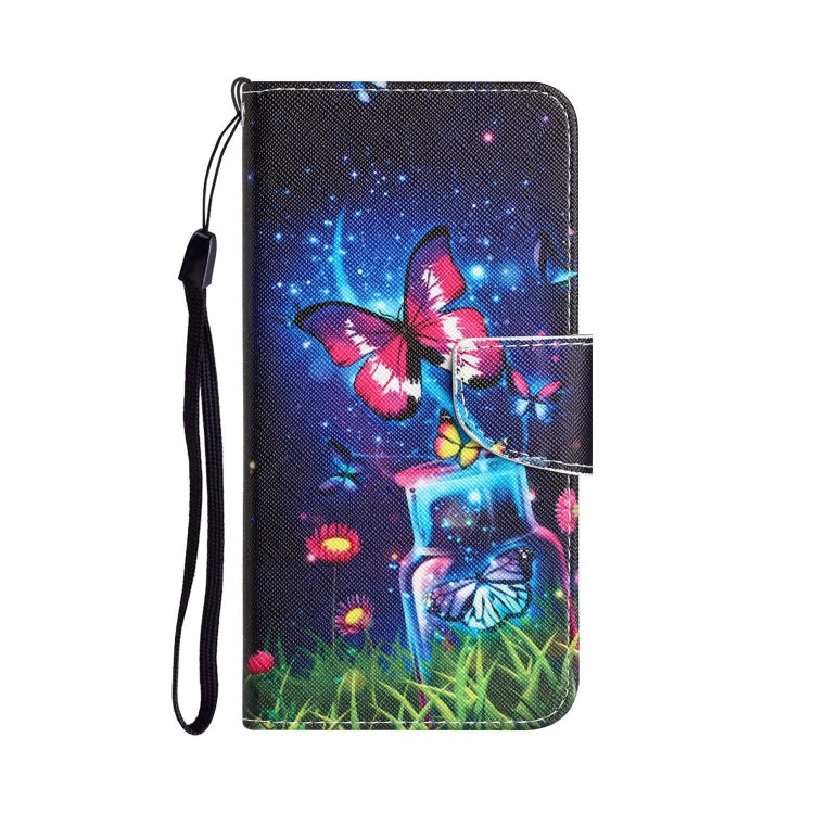 Para Samsung Galaxy S20 FE Estuche para teléfono de cuero con dibujo coloreado (mariposa de botella)
