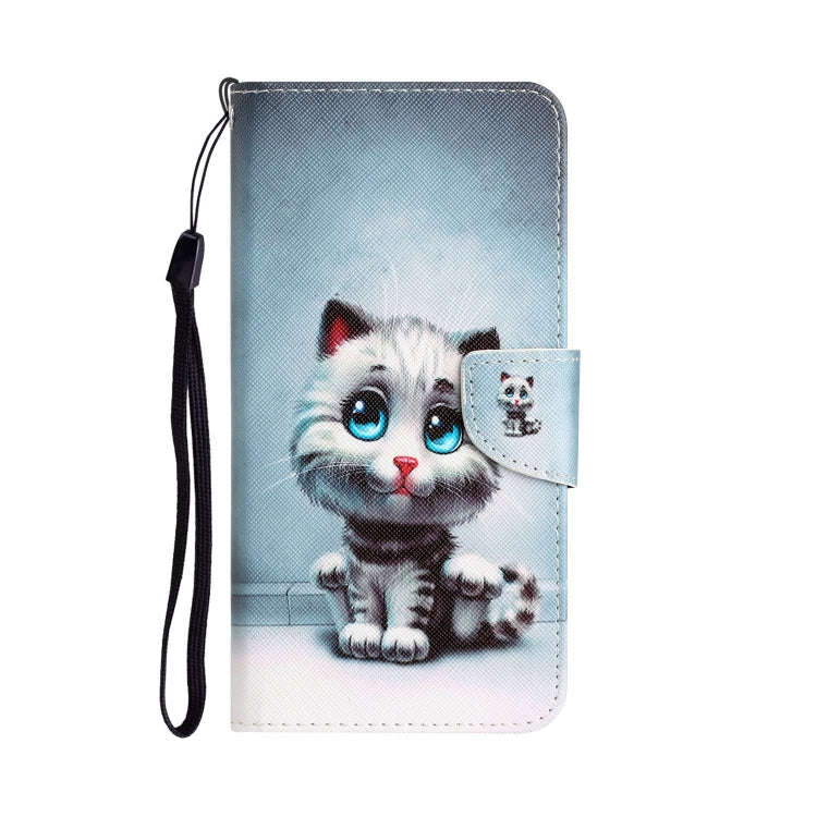 Para Samsung Galaxy A71 Estuche de teléfono de cuero con dibujo coloreado (ojos azules)