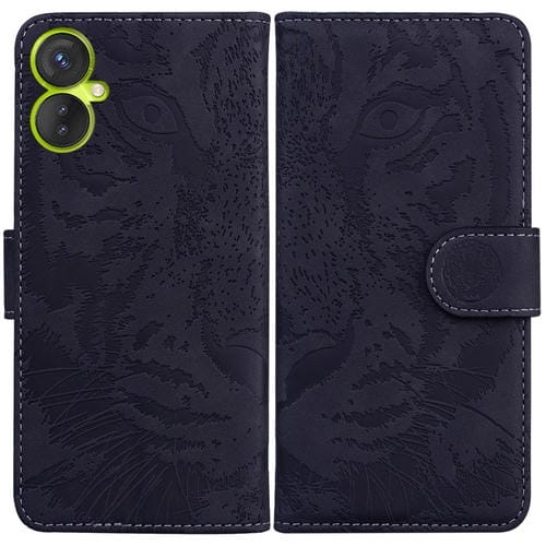 Funda de Cuero para Tecno Camon 19 Neo Tiger con Tapa Horizontal y PatrĂłn Relieve (Negro)