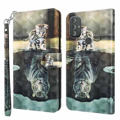 Funda para Motorola Moto G Power 2022 TPU 3D Patrón Tigre de Gato Pu