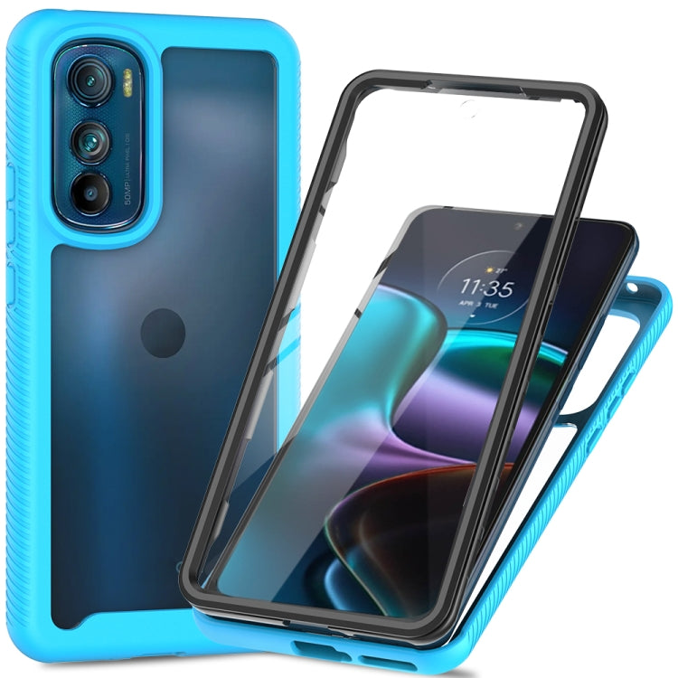 Estuche híbrido a prueba de golpes para Motorola Moto Edge 30 Starry Sky (Azul Claro)