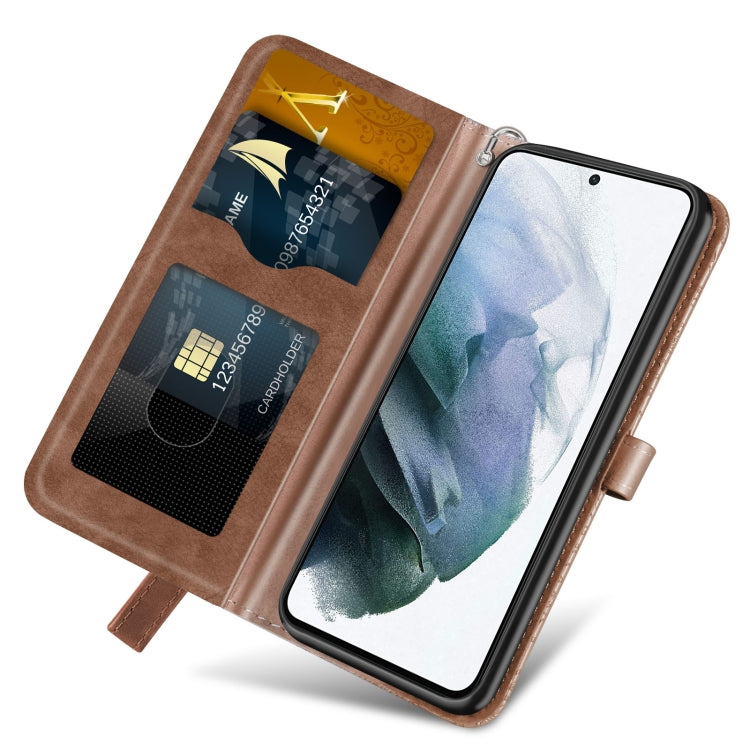 Para Samsung Galaxy S23 Ultra 5G Life Tree Relieve Patrón Funda de cuero para teléfono (marrón)