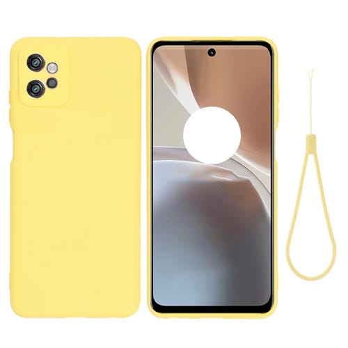 Para Motorola Moto G32 4G Funda protectora de cobertura completa de silicona lĂquida a prueba de caĂdas de color sĂłlido (Amarillo)