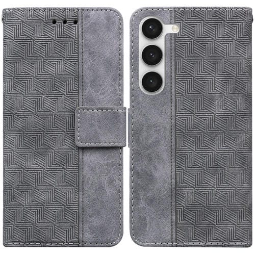 Estuche de Teléfono Samsung Galaxy S23+ 5G Cuero Tapa En Relieve Geométrico (Gris)