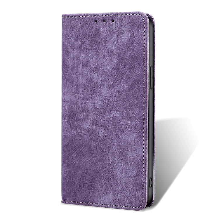 Para Huawei nova 10 SE RFID Funda de telĂ©fono de cuero magnĂ©tico con cepillo antirrobo (pĂșrpura)