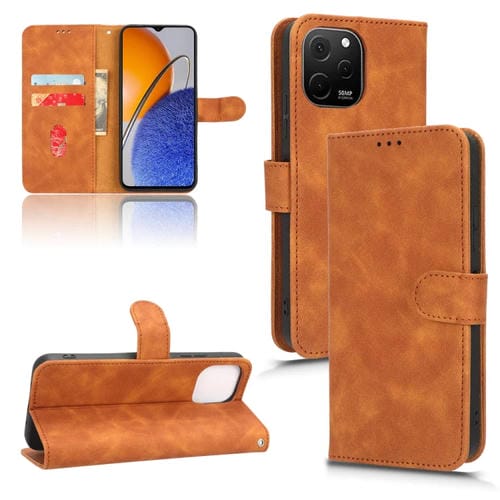 Funda Flip Leather Magnetic para Huawei Nova Y61 Skin Feel (MarrĂłn)