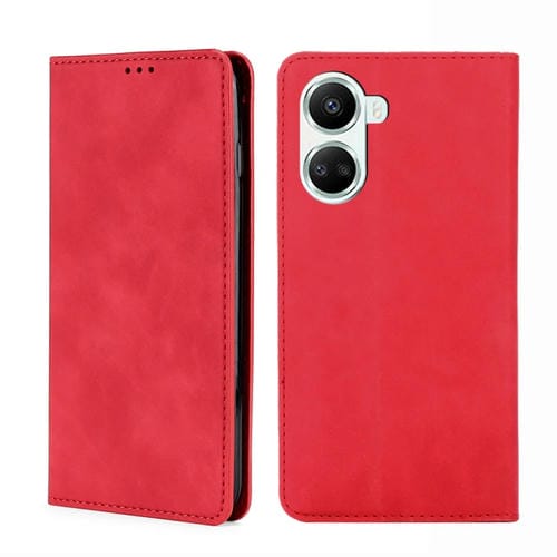 Funda para Huawei Nova 10 Se Skin Feel Leather con Tapa Horizontal Magnética (Rojo)