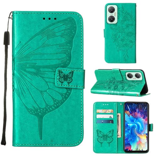 Estuche para Teléfono Infinix Hot 20 5G X666 X66B Cuero con Tapa de Mariposa (Verde)