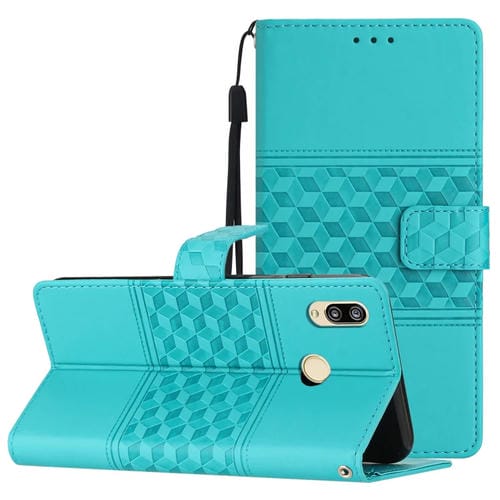 Funda para Huawei P20 Lite Diamond Embossed Skin Feel Leather con CordĂłn (Azul)